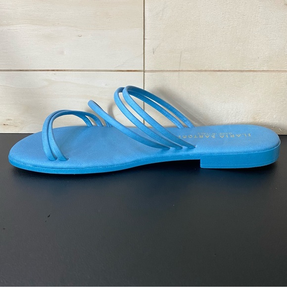 Ilaria Sartori Sandals Blue Women's Size 6.5 Shoes Slip-Ons Faux Leather - Picture 2 of 9